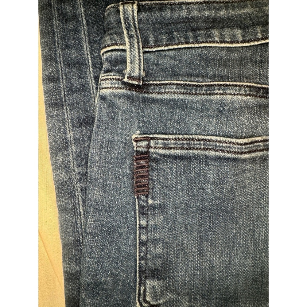 PAIGE Hoxton Ankle Jeans Womens 28 Blue Skinny Raw Hem Tuxedo Stripe High Rise - Picture 4 of 7